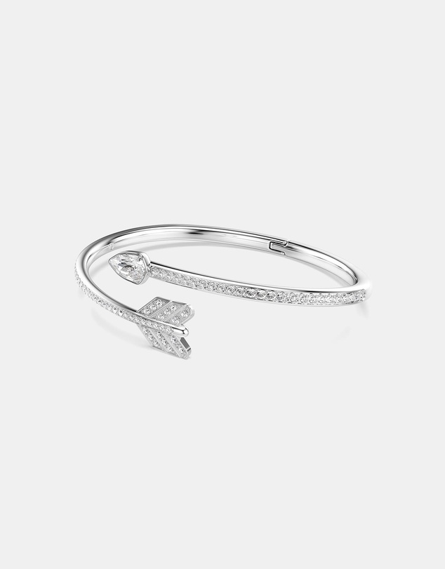 Swarovski - Idyllia Bangle, Mixed Cuts, Arrow, White, Rhodium Plated