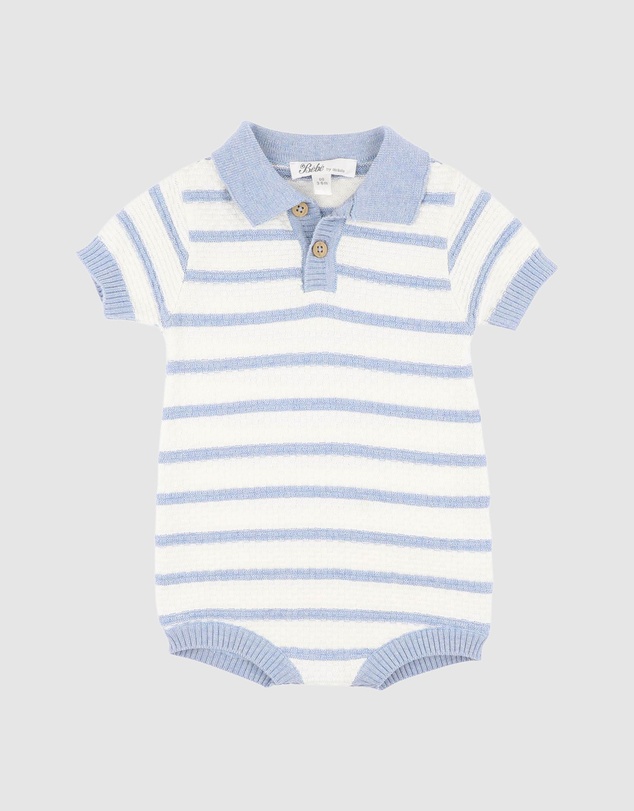 Bebe by Minihaha - Brady Organic Knitted Polo Romper - Babies