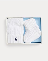 Polo Ralph Lauren - Cable-Knit Cotton Beanie & Bootie Set - ICONIC EXCLUSIVE - Babies