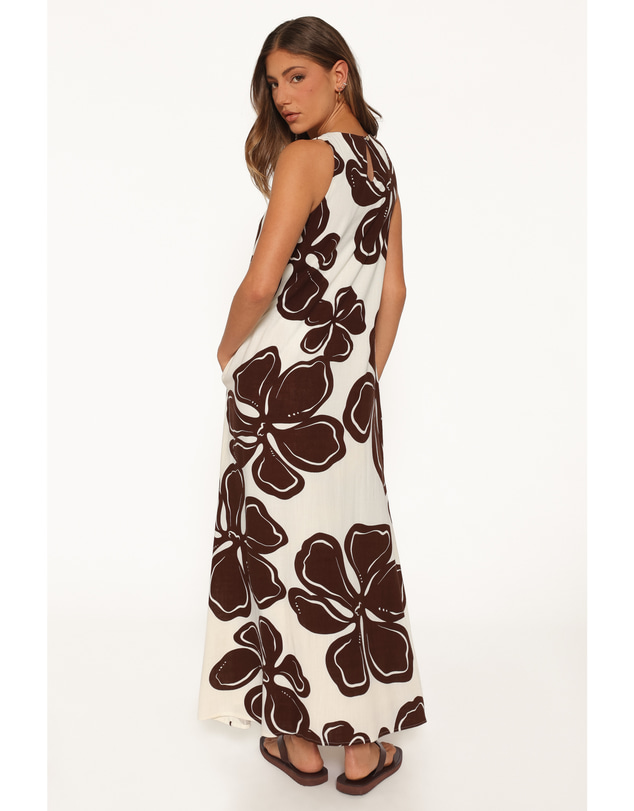 Petal & Pup - Navina Maxi Dress - Brown Floral