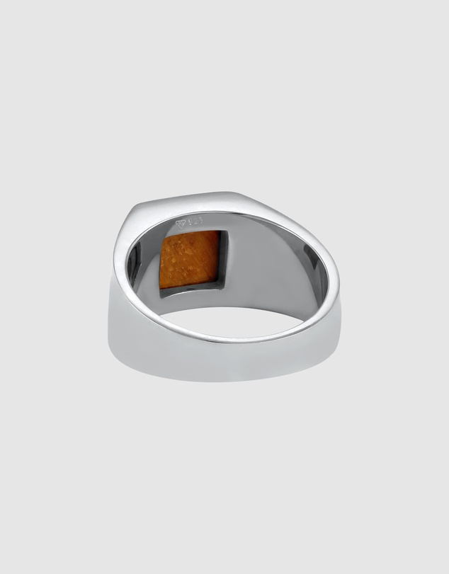 Kuzzoi - ICONIC EXCLUSIVE - Tiger's Eye Signet Ring in 925 Sterling Silver
