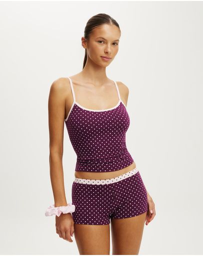 PEYTON POLKA DOT BLACKCURRANTPINK