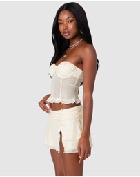 EDIKTED - Jojo Strapless Sheer Mesh Corset