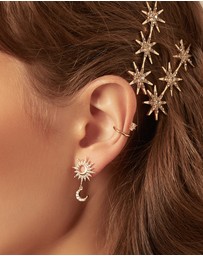 Wanderlust + Co - Sunlit Crescent Gold Drop Earrings