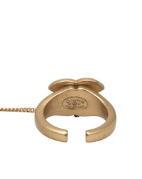 Pre-Loved by Azura Reborn - Pre-Loved CC Gold Plated Rhinestone Logo Cuff Bracelet and Ring Set