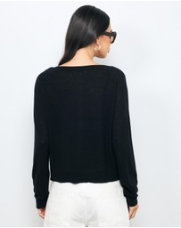 AERE - Asha Semi-Sheer Merino Wool Henley Top