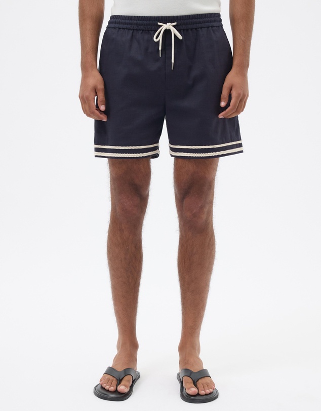 AERE - Contrast Linen Blend Shorts