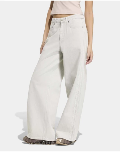 adidas Originals - HIGH-RISE WIDE-LEG DENIM PANTS Womens