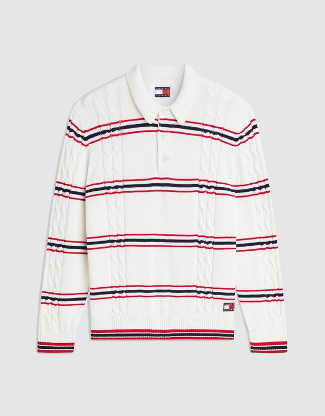 Tommy Jeans - Regular Stripe Cable Knit Polo