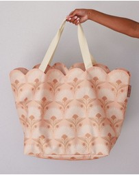 Sky Gazer - Scalloped Edge Beach Bag- Rosebud Pink