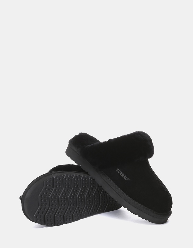 EVERAU - EverAU Ugg Muffin Slipper Suede Cow Suede Upper House Shoes