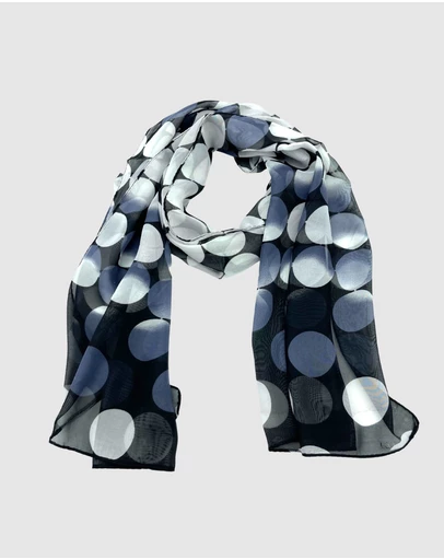 Jacaru - Jacaru 1682 Grey Bubbles Chiffon Scarf