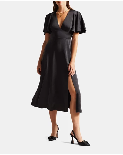 Ted Baker - Immie Satin Midi Dress With Cape Sleeve