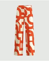 Emme - Geranium Red Printed Trousers