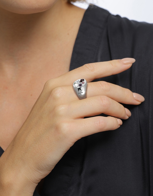 Elli Jewelry - Ring Signet Gemstone Dream 925 Sterling Silver