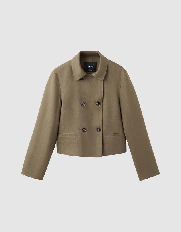 M.N.G - Double-Breasted Linen Jacket