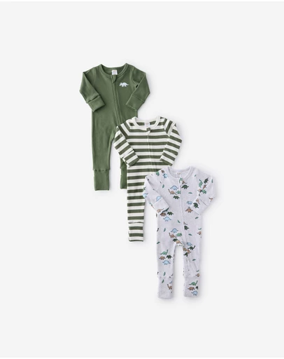 Cotton On Kids - The 3Pk Long Sleeve Rib Romper