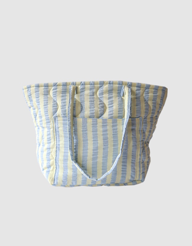 Mosey Me - Butter Blue Seersucker Quilted Bag