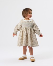 Goldie + Ace - Daphne Long Sleeve Corduroy Smocked Dress - ICONIC EXCLUSIVE - Babies-Kids