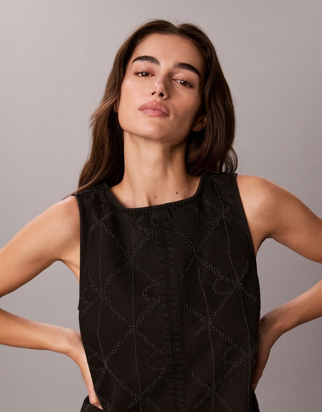 Calvin Klein Jeans - All-Over Logo Denim Mini Dress