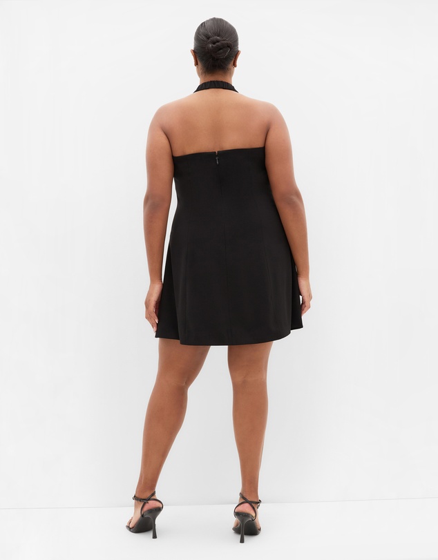 City Chic - Plus size Tori Halter Mini Dress - black