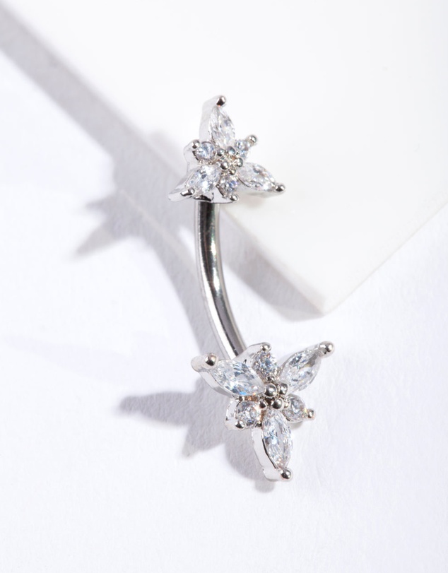 Lovisa - Surgical Steel Marquise Flower Belly Bar