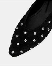 ARKET - Studded Suede Ballet Flats