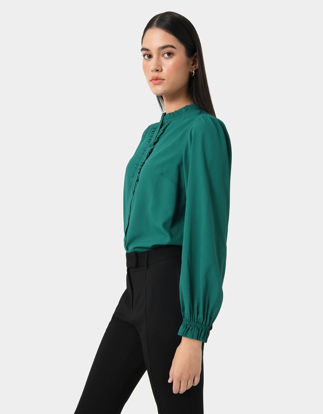 Forcast - Emilie Ruffle Long Sleeve Blouse