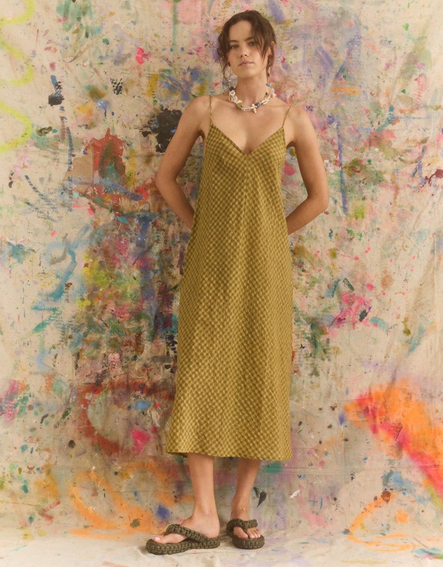 KINGA CSILLA - Hulia Check Daje Slip Dress