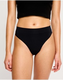 Modibodi - Modicomfort Seamless Hi Waist Period Underwear Thong Light Absorbency