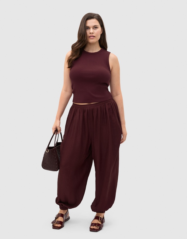Seed Heritage - Textured Satin Harem Pant