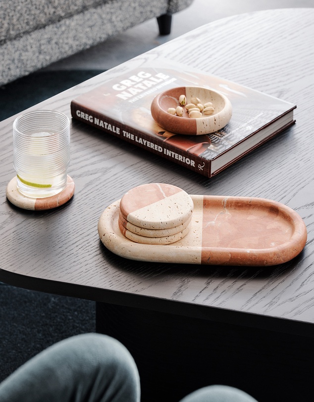 Greg Natale - Polar Tray Coral & Travertine