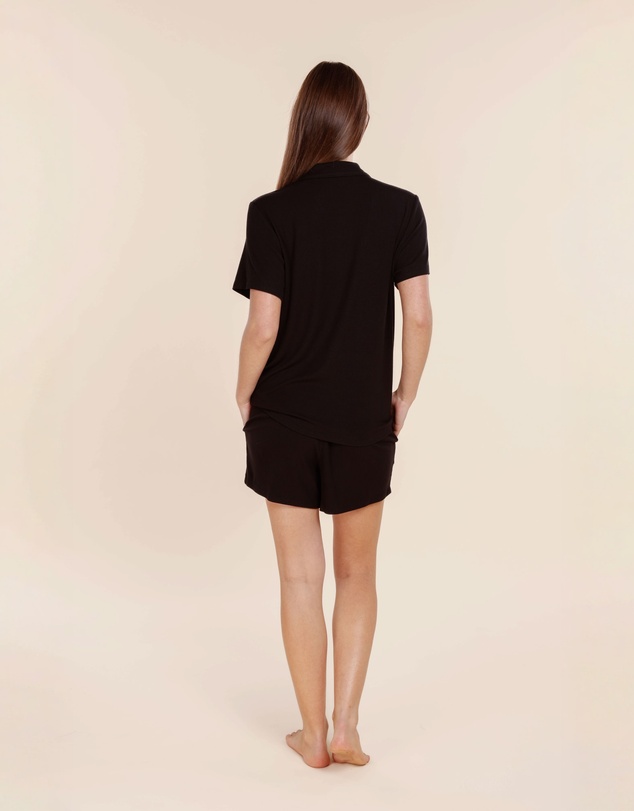 Gingerlilly - Lyon Ribbed Short Sleeve Button Up Top