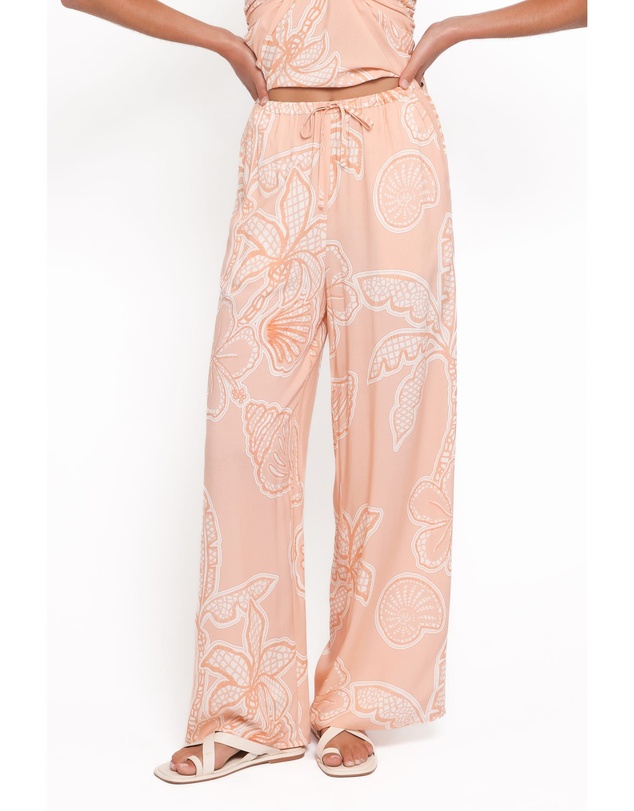 Petal & Pup - Lira Tie Waist Pant - Peach Floral