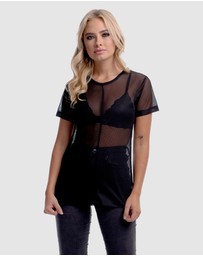 DVNT - Sheer Boyfriend-Cut Top