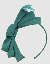 Max Alexander - Large Teal Satin Bow Racing Fascinator