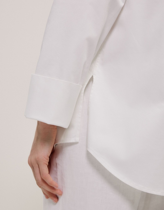 Trenery - Poplin Relaxed Longline Shirt in White