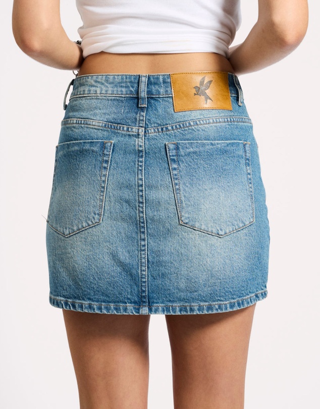 ONE TEASPOON - 2020 High Waist Mini Denim Skirt - Texas Blue