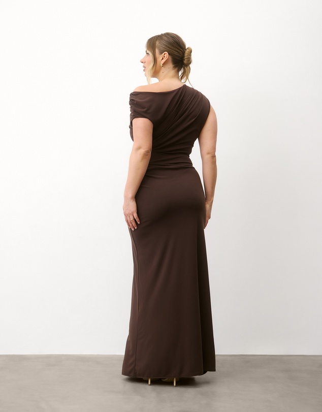 Six Stories - Asymmetric Neck Stretch Sculpt Bridesmaid Dress