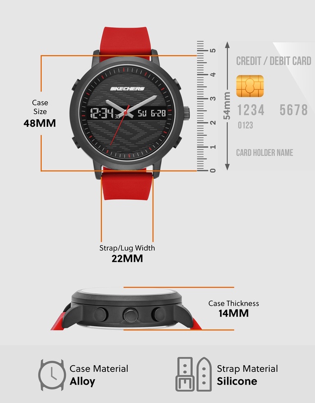 Skechers - The Lawndale Red Analogue Watch