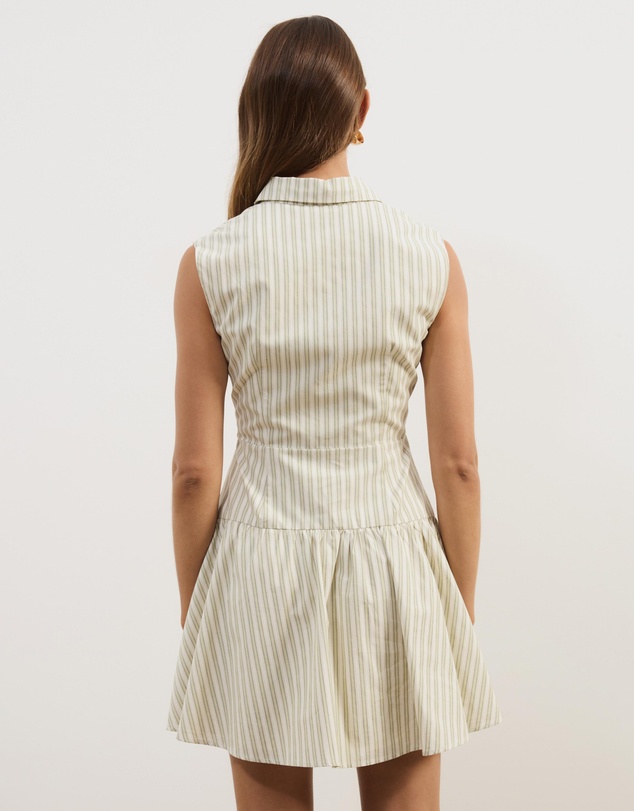 Atmos&Here - Ava Stripe Mini Fit And Flare Dress