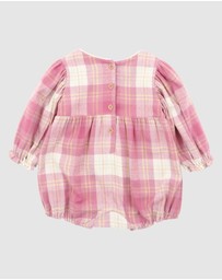 Fox & Finch - Tutu Tigers Check Embroidered Romper
