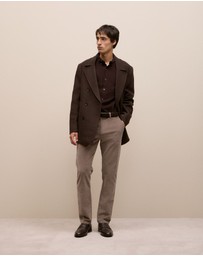 Trenery - Regular Fit Cord Shirt in Coffee Bean