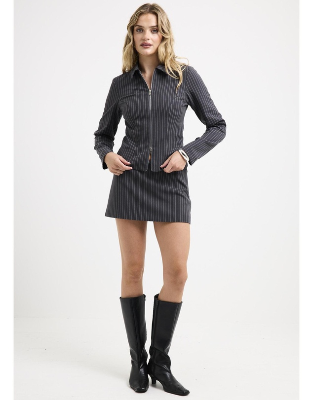 Alice In The Eve - Anna Pinstripe Zip Jacket
