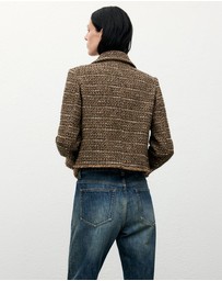 M.N.G - Tweed Jacket With Fur Collar