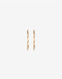 Michael Hill - 28mm Square Twist Hoop Earrings in 10kt Yellow Gold