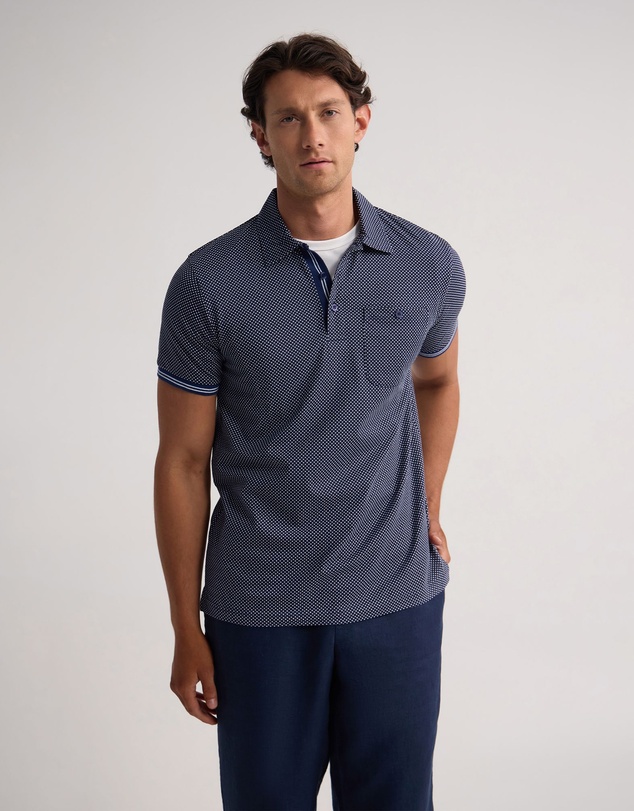 Oxford - Milo Print Jersey Polo With Pocket