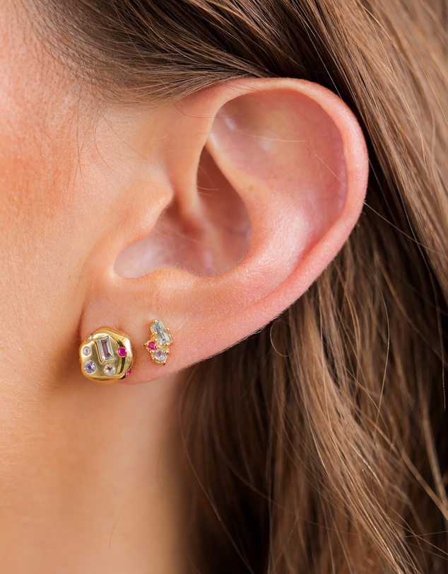 Elli Jewelry - Moonstone Stud Earrings in Gold-Plated 925 Silver