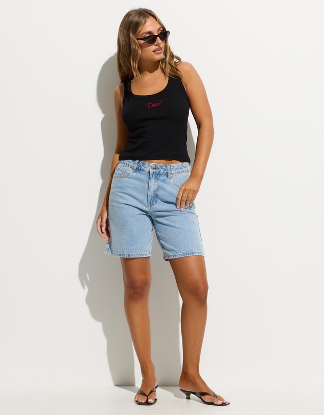 Dazie - Ciao Embroidered Tank Top