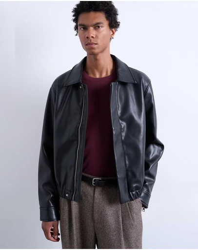 Topman - Soft Faux Leather Jacket